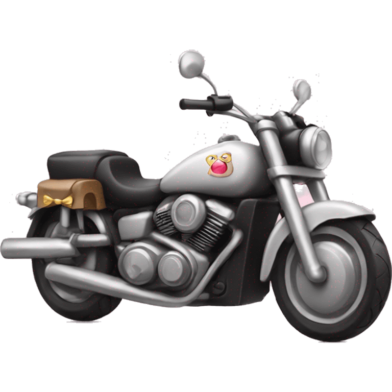 Cute motorcycle with a bow emoji