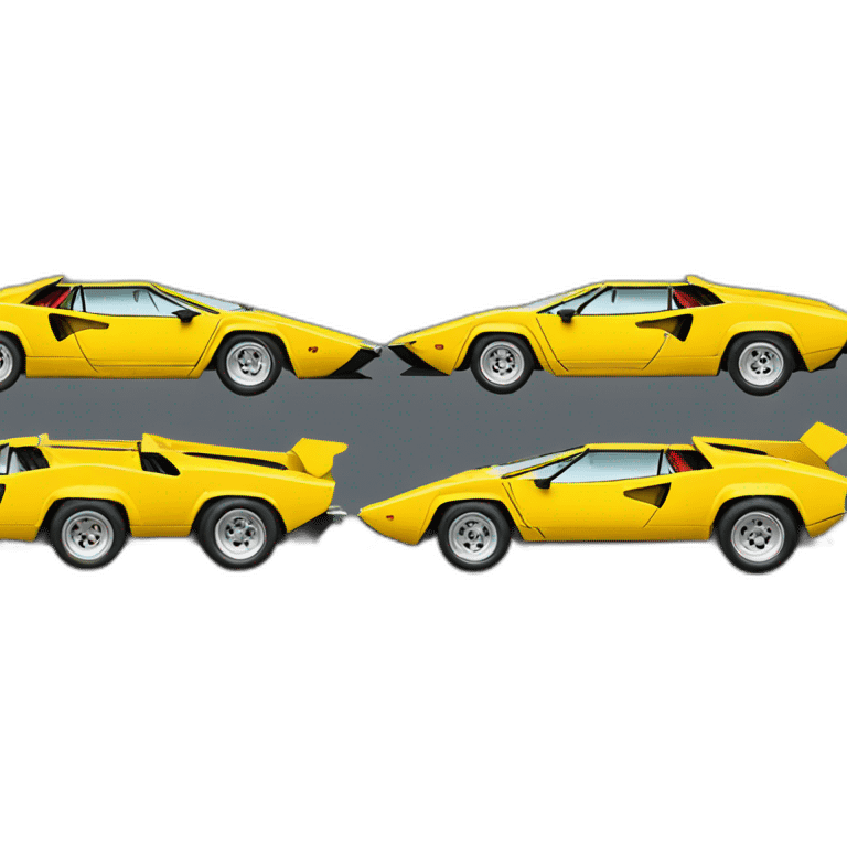 Lamborghini countach yellow-profile emoji