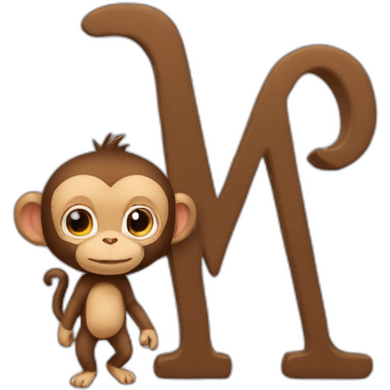 Letter M with a little monkey emoji