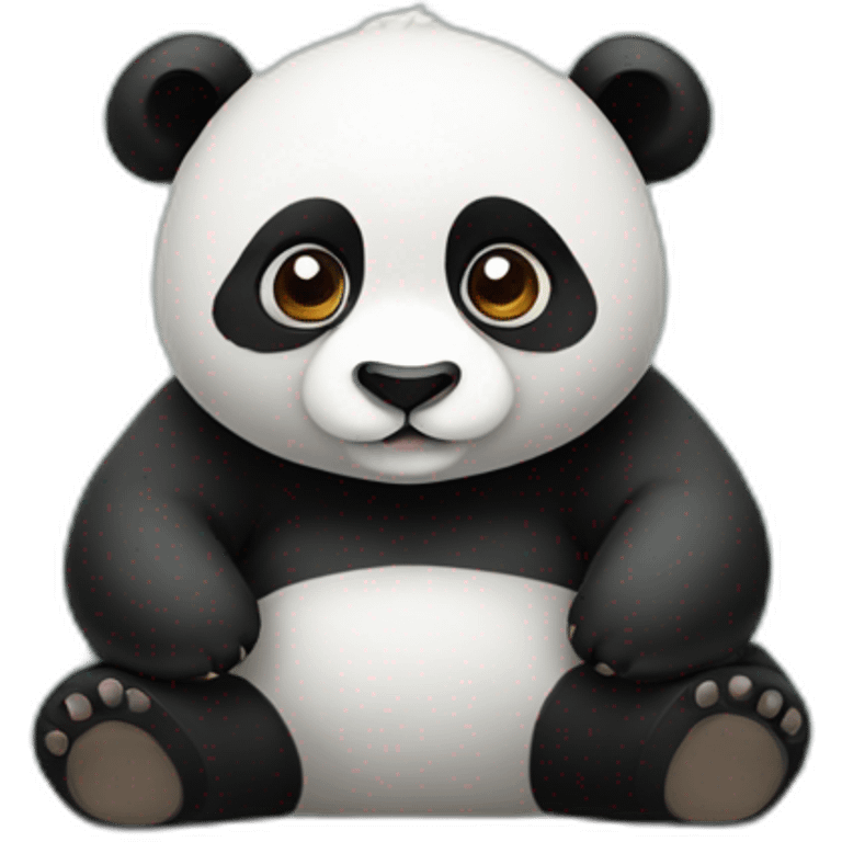 A panda sitting on a table emoji