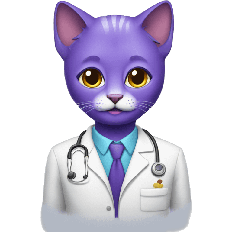 Purple humanised Cat psychiatrist emoji