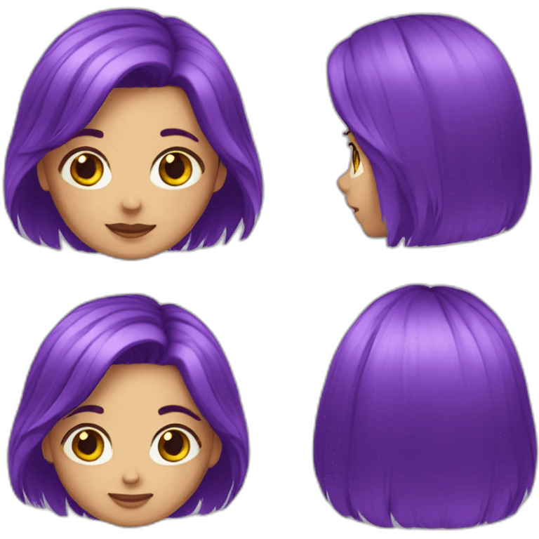 Girl with violet hair emoji