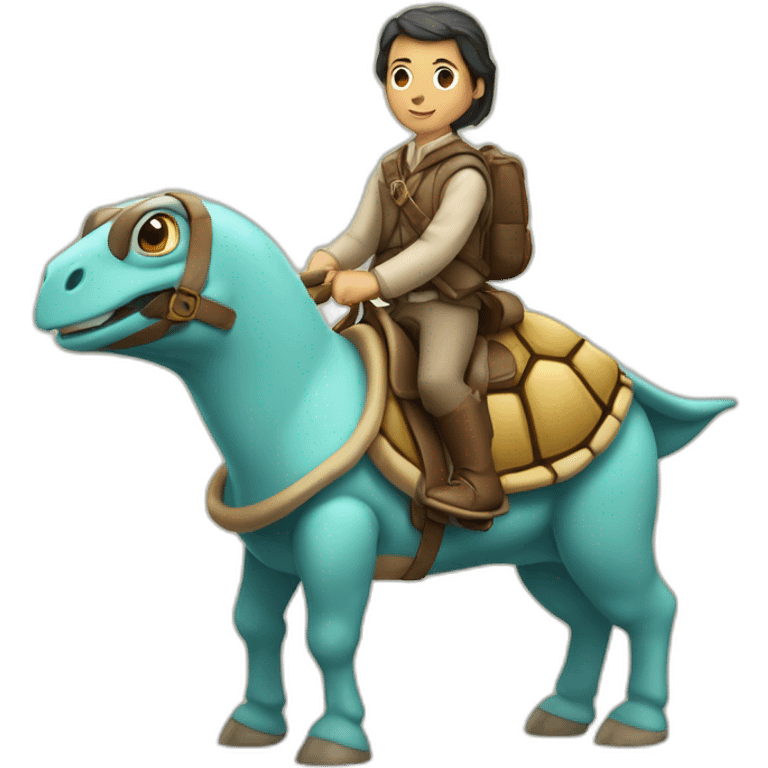 Une tortue sur un cheval emoji