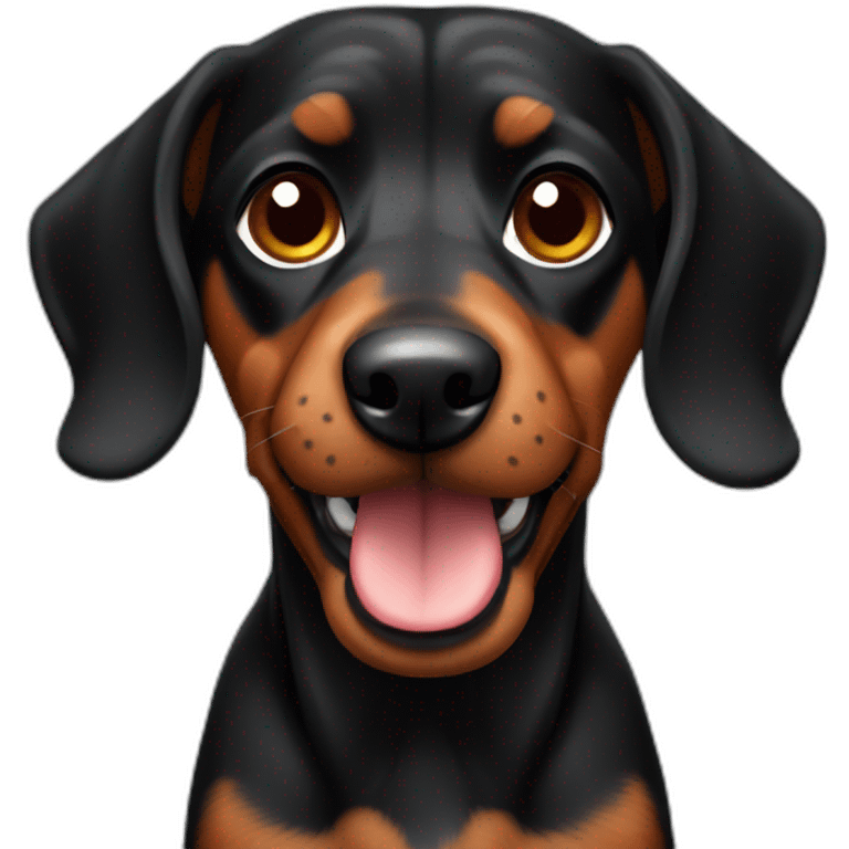 Black and brown teckel dog emoji