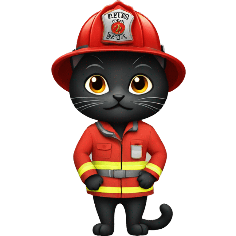 black cat firefighter emoji