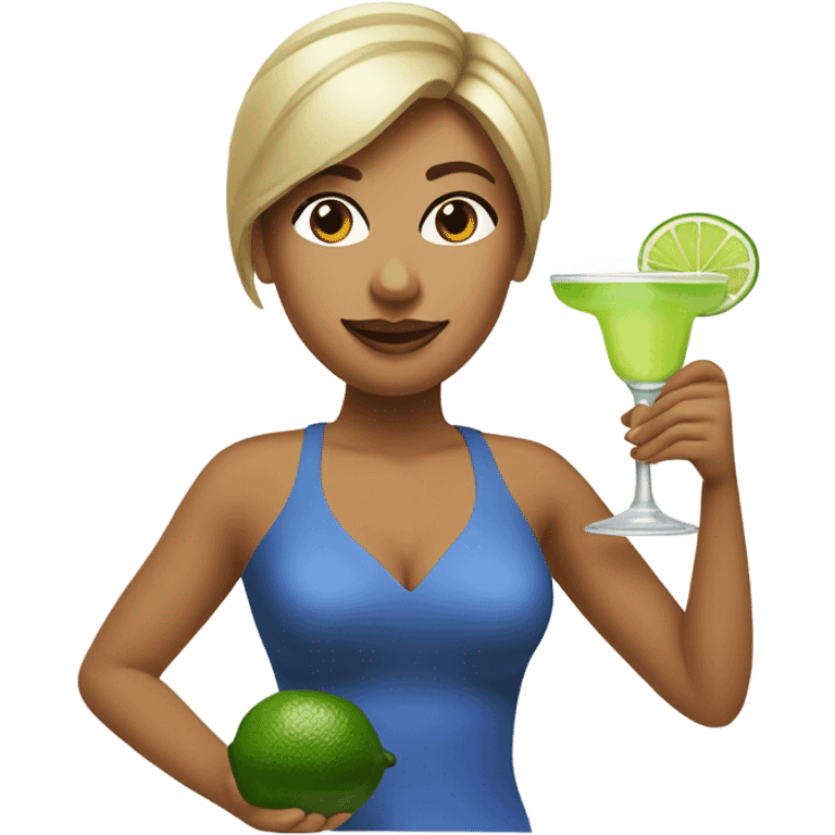 Julie drinking a margarita  emoji