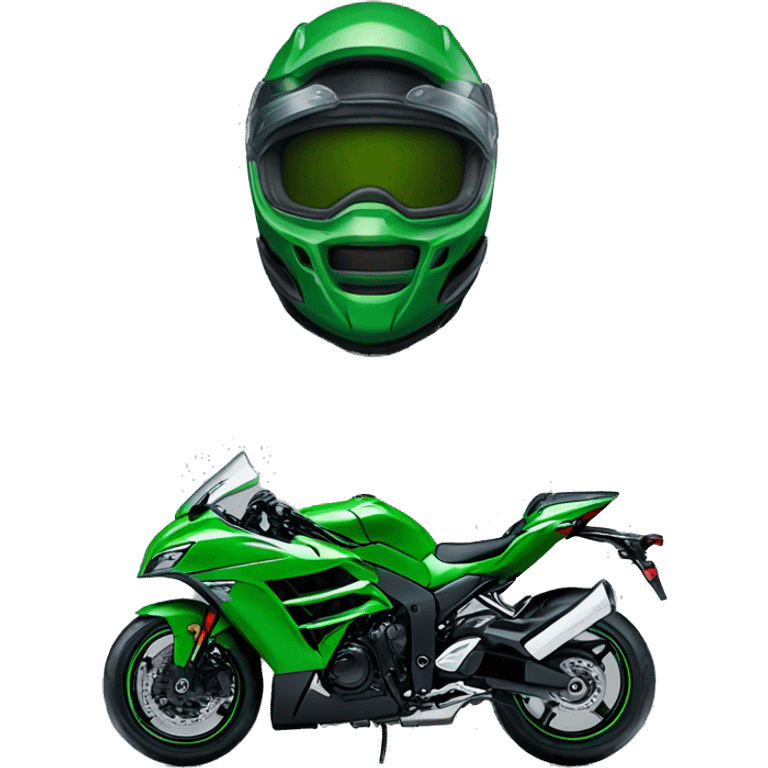 green kawasaki ninja H2 emoji