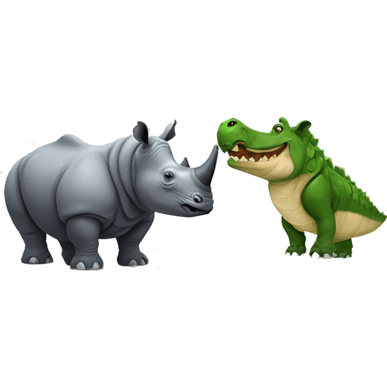 Rhino and crocodile  emoji