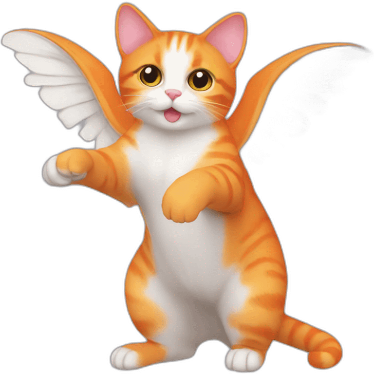 orange cat with sugarglider wings emoji