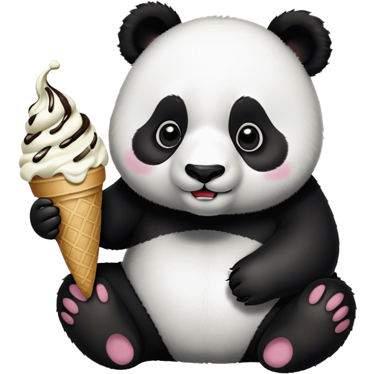 Panda eating ice cream emoji