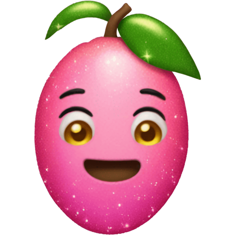 Pink mango with glitter  emoji