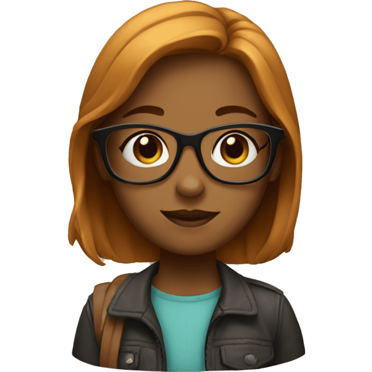 Girl with glasses and caramel hair  emoji