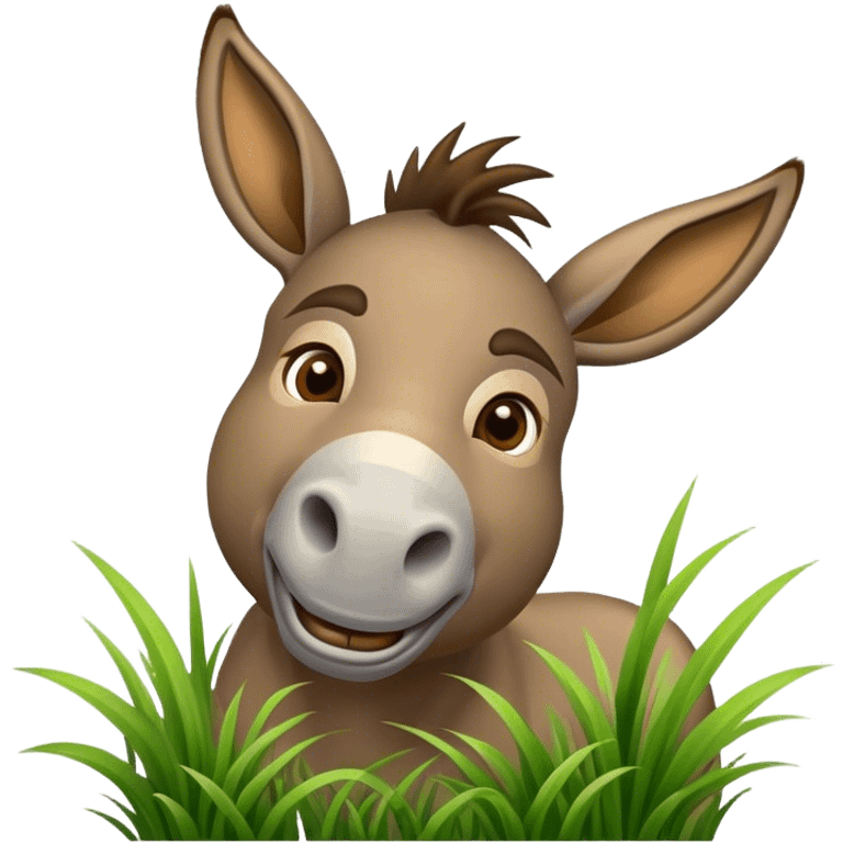 donkey, grass in mouth emoji