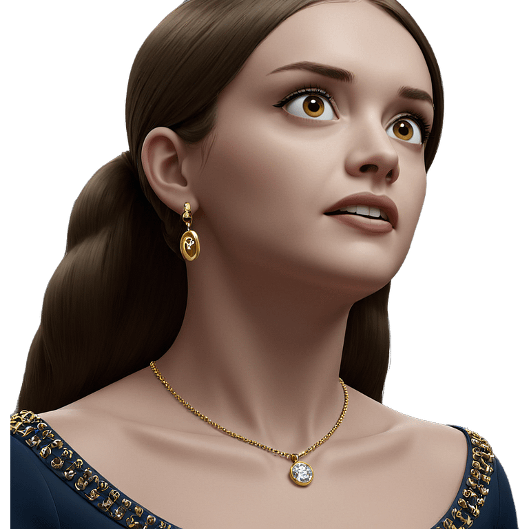 elegant girl with necklace emoji