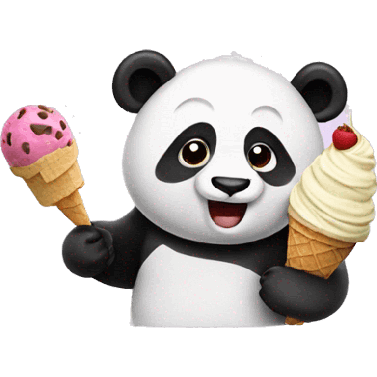 Panda eating ice cream emoji