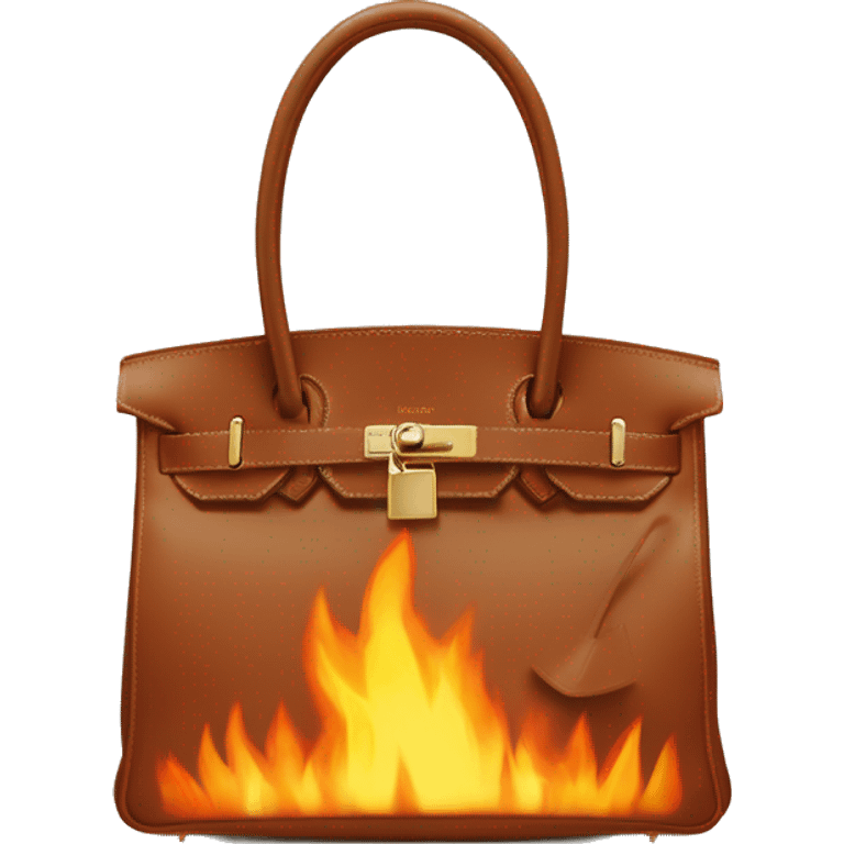 un sac birkin de chez hermès qui prend feu  emoji