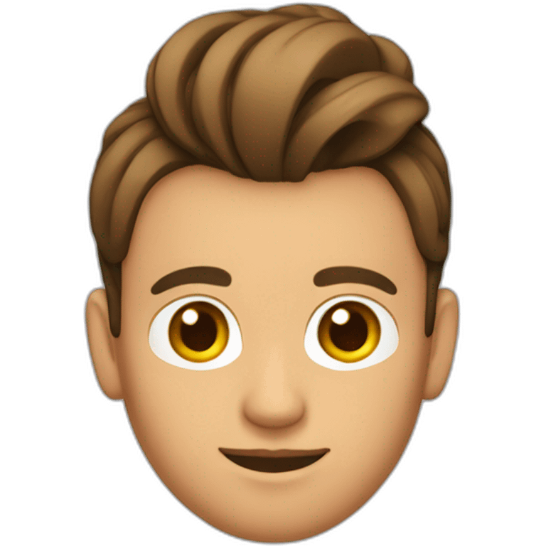 Homme brun avec un chignon emoji