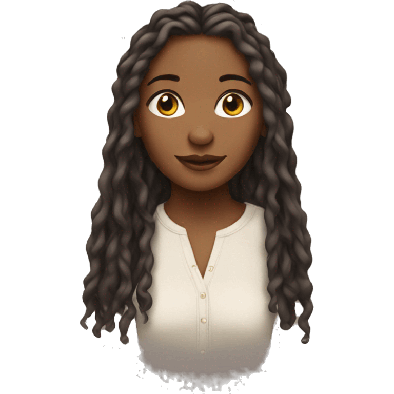 brownskin girl with soft locs  emoji