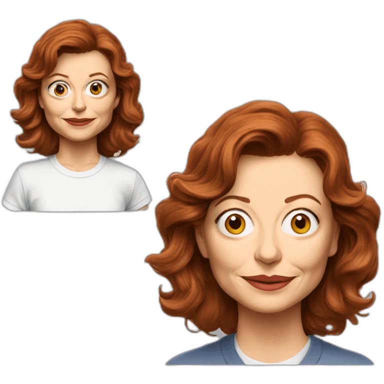 actor younger susan sarandon cartoon wearing tee  emoji