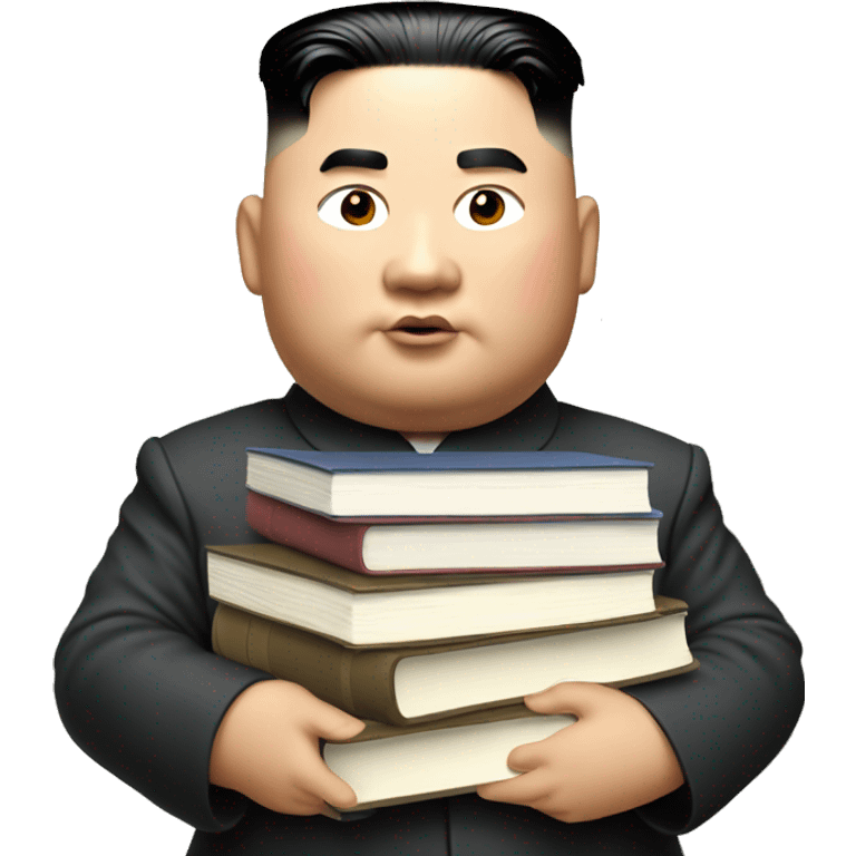 kim jong-un holding a stack of books emoji