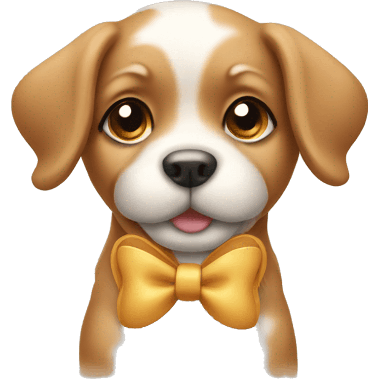 cute puppy with bow  emoji