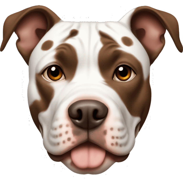 Pitbull white with symmetrical brown spots  emoji