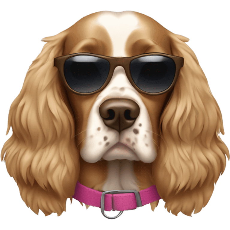 Cockerspaniel wearing sunglasses emoji