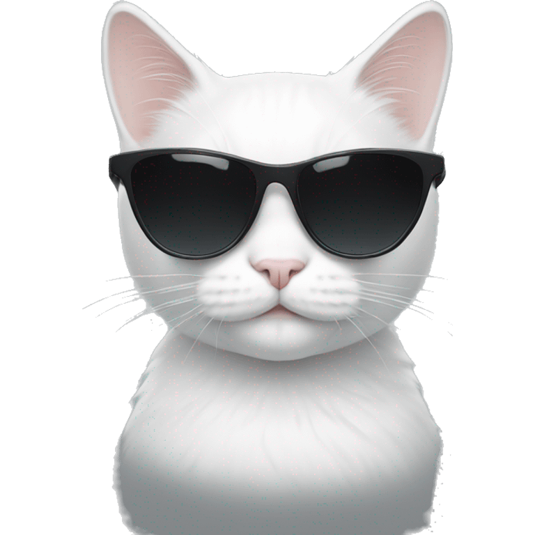 white cat with black sunglasses emoji