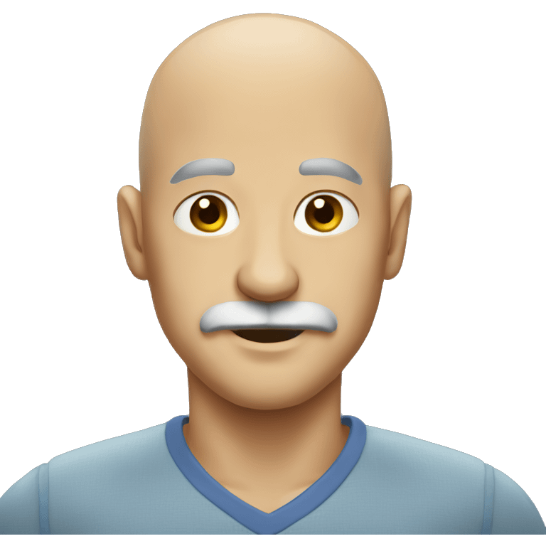 Bald man with mustache emoji