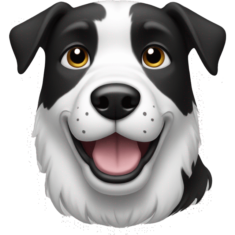 Black and white dog cartoon style emoji