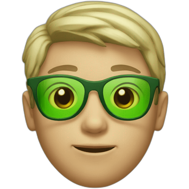 Boy, green glasses emoji