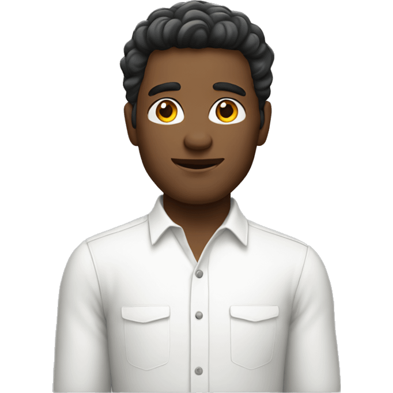 male in white shirt portrait emoji