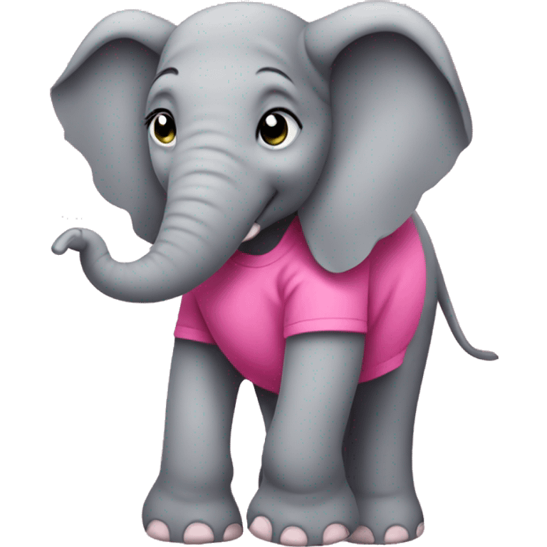 elephant using pink tshirt  emoji