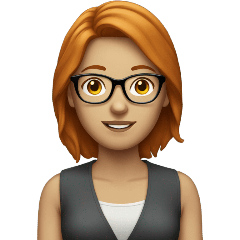 Ginger woman wearing glasses emoji