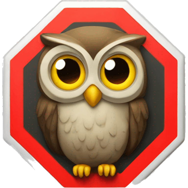 Owl stop sign emoji