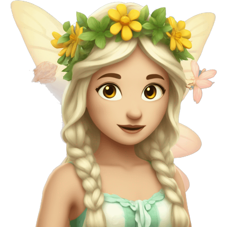 fairy with flower in her hand in Ivana Kupala Outfit emoji