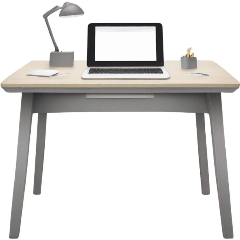 minimalist-clean-desk-with-grey-white-wood-colorway-no chair-front view emoji