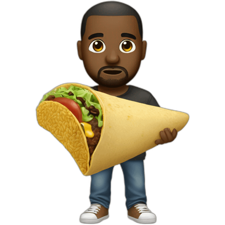 kanye weating a taco emoji