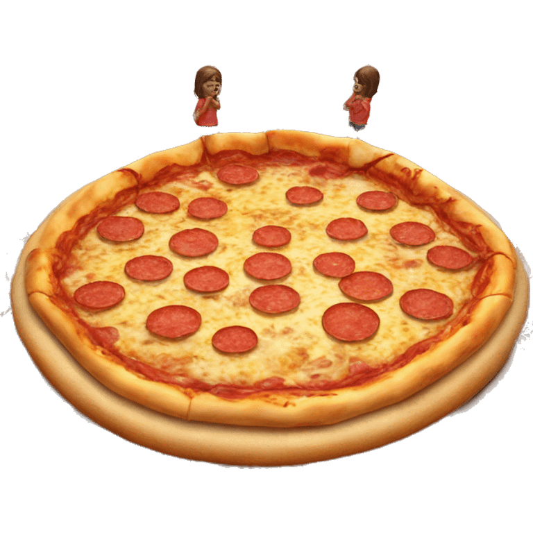 Tiny pizza people worshipping a giant pizza god  giant pizza god emoji