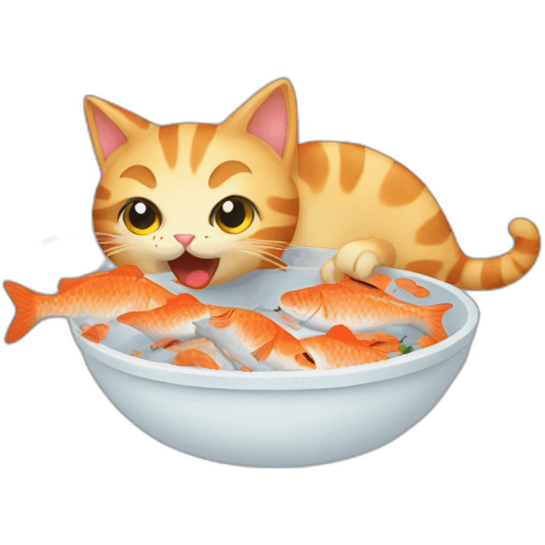 CAT eating fish  emoji