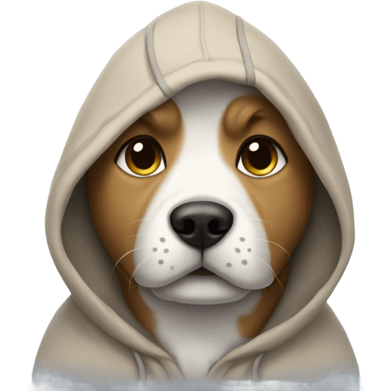 Dog wearing a hoodie emoji