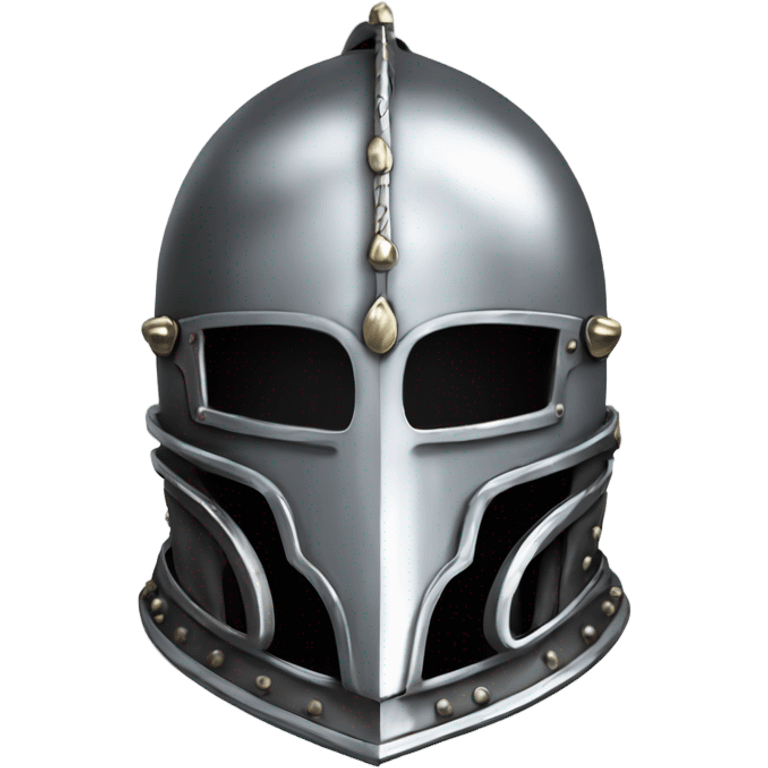 ornate french steel armet helmet chrome emoji