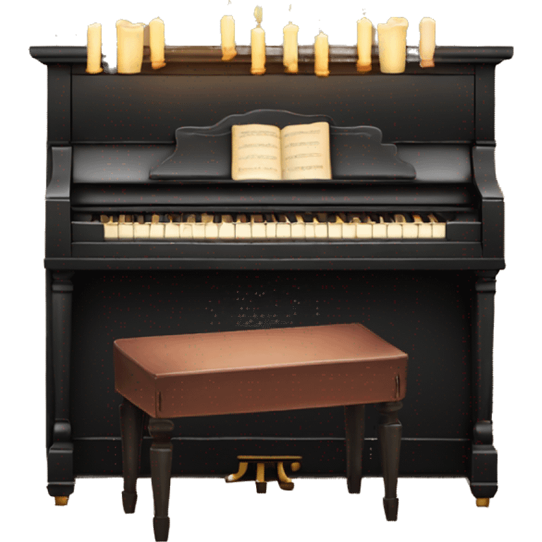 vintage piano with candles on top emoji