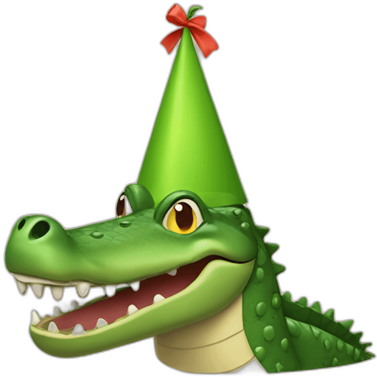 crocodile party hat emoji