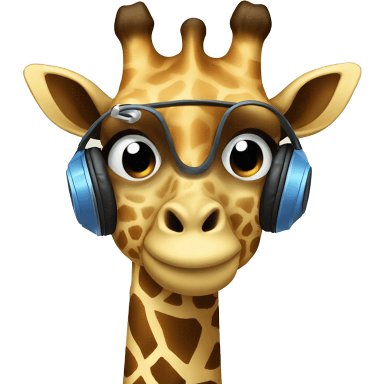 Giraffe listening to music emoji