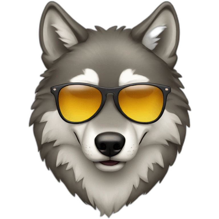 wolf with sunglasses emoji