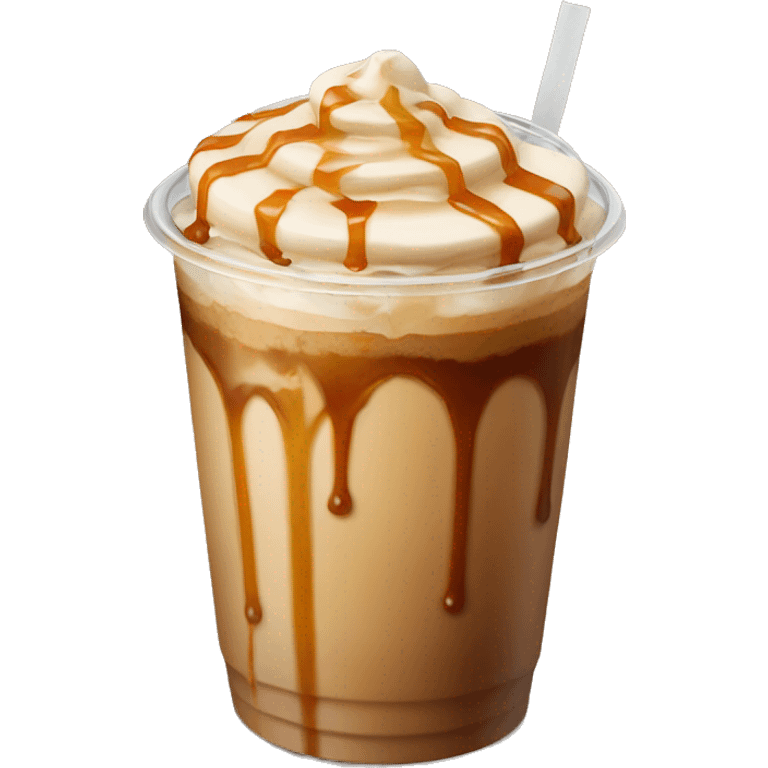 Iced coffee with caramel drizzle  emoji