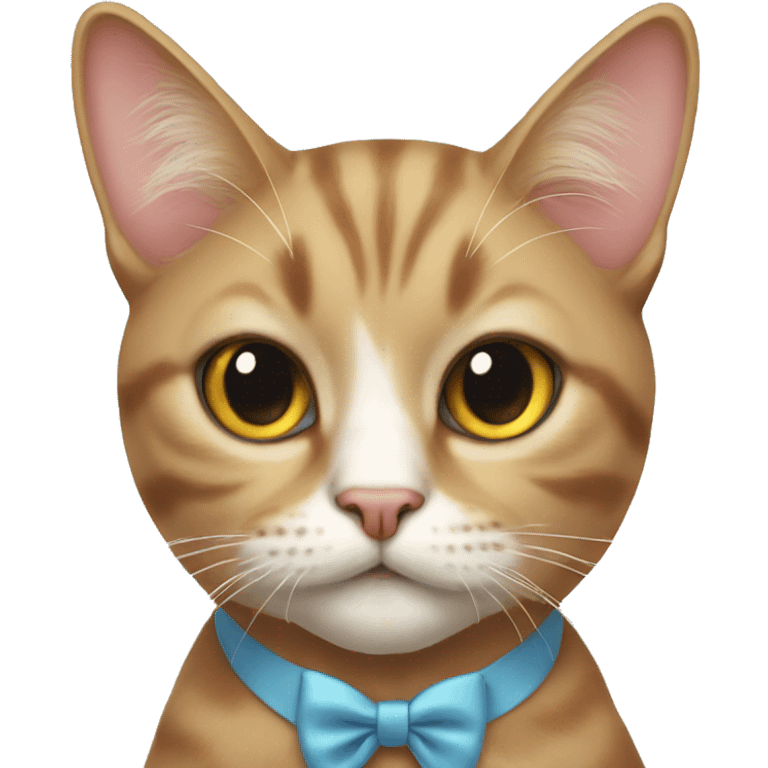 A cat wearing a bow emoji