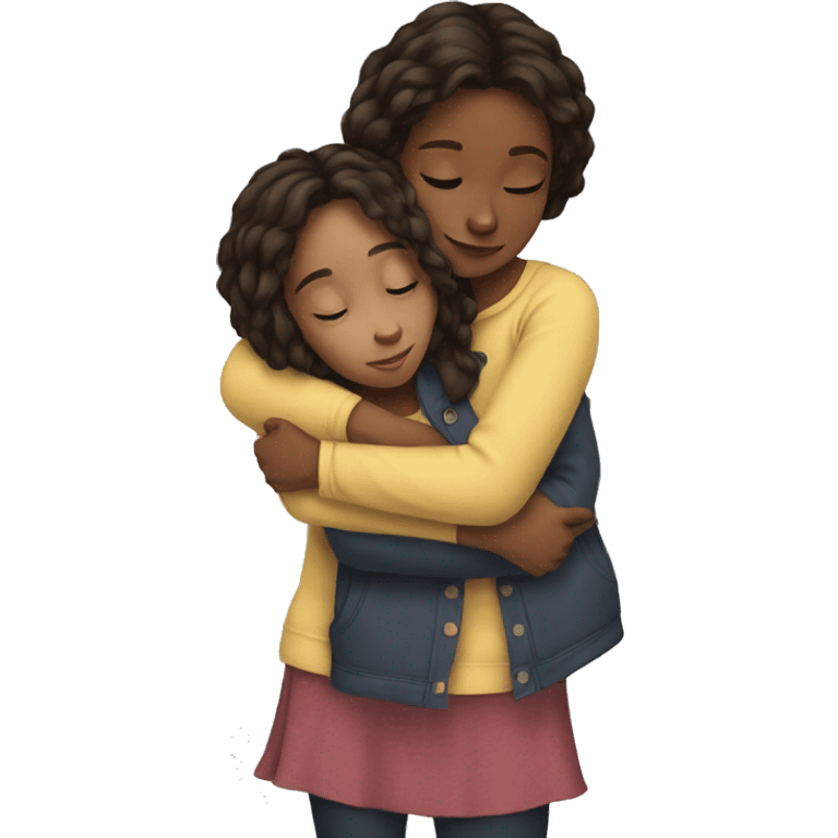 Sister Hugging younger sister emoji