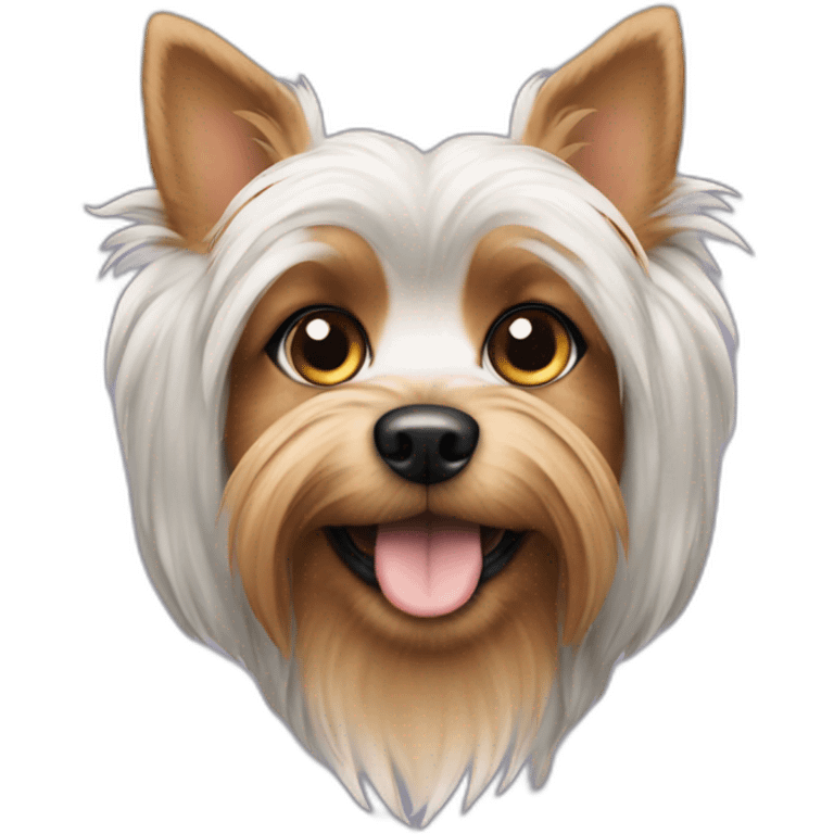 Yorkshire dog with silver pointed ears emoji